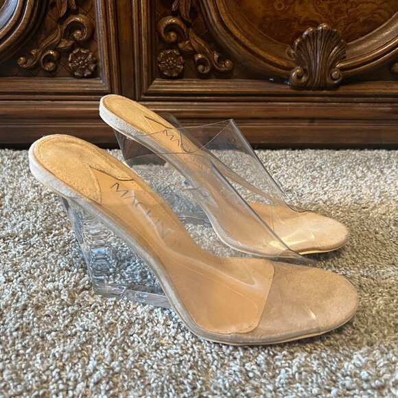 Clear Wedge Sandals Size 11 - Picture 1 of 11